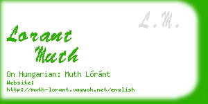 lorant muth business card